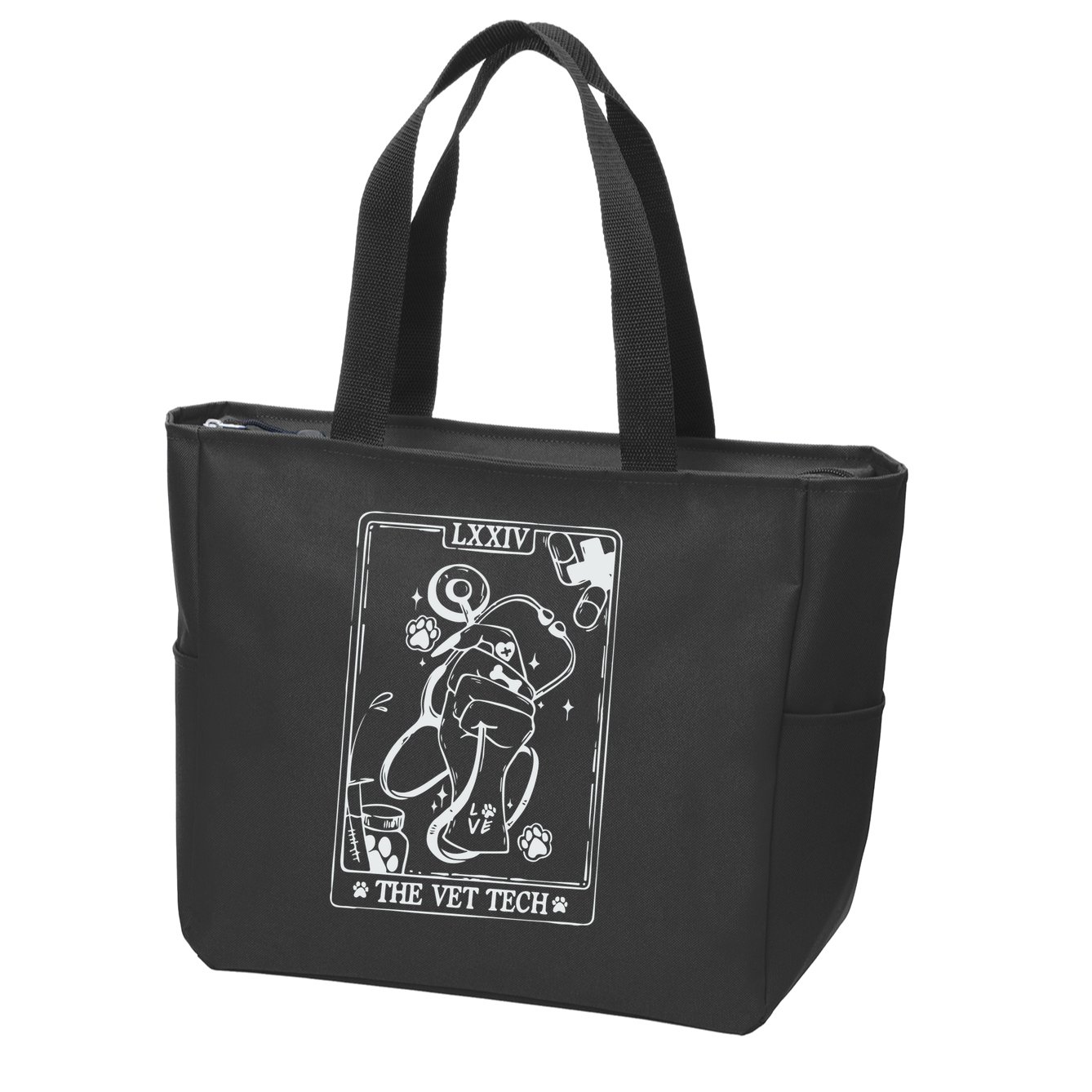 The Vet Tech Tarot Card Funny Veterinary Tech Zip Tote Bag