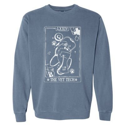 The Vet Tech Tarot Card Funny Veterinary Tech Garment-Dyed Sweatshirt