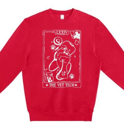 The Vet Tech Tarot Card Funny Veterinary Tech Premium Crewneck Sweatshirt