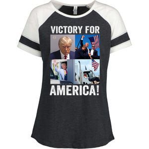 Trump Victory Trump Wins 2024 Election President Celebration Enza Ladies Jersey Colorblock Tee