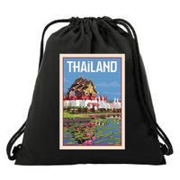 Thailand Vintage Travel Poster Drawstring Bag