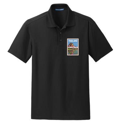 Thailand Vintage Travel Poster Dry Zone Grid Polo