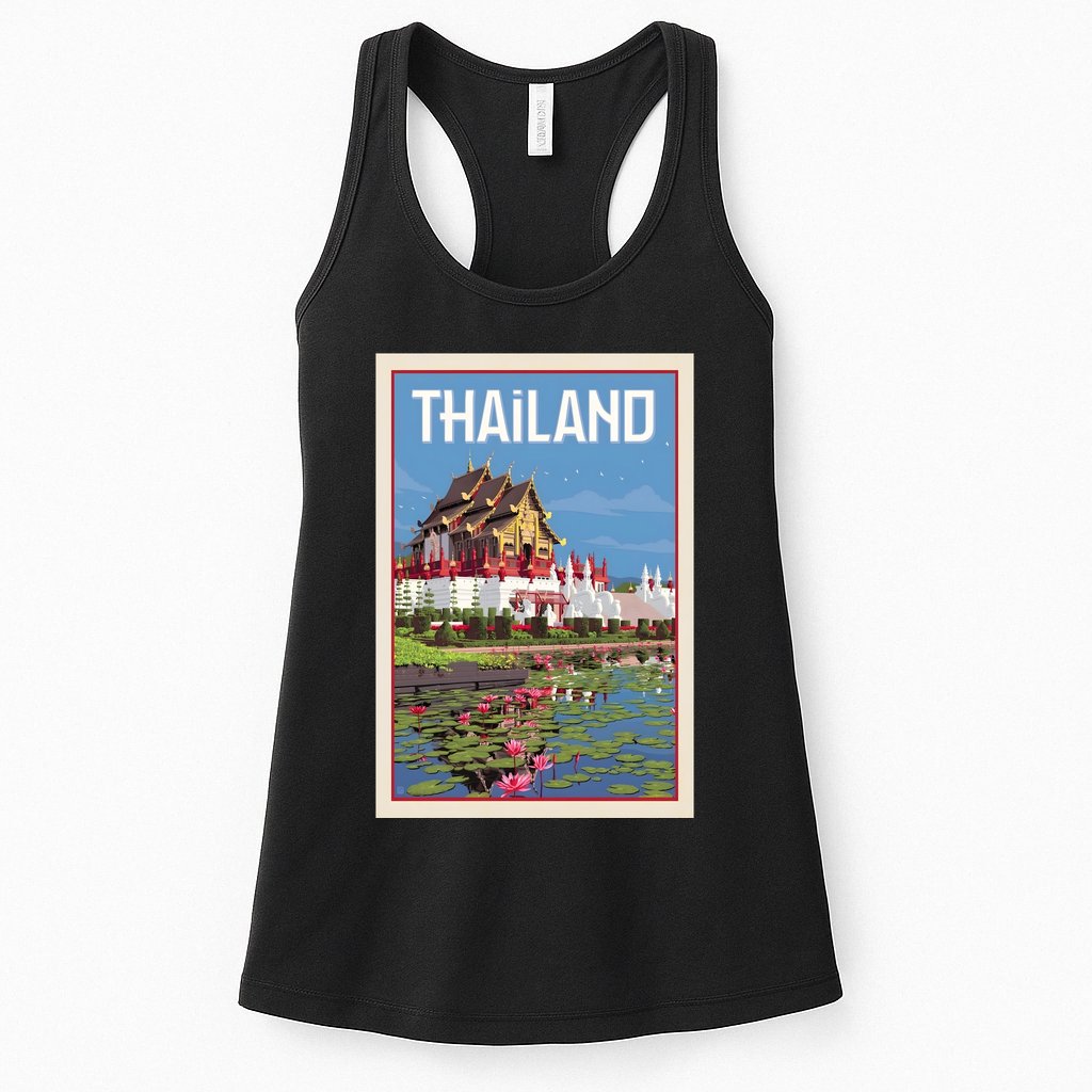 Thailand Vintage Travel Poster Womens Tank Top
