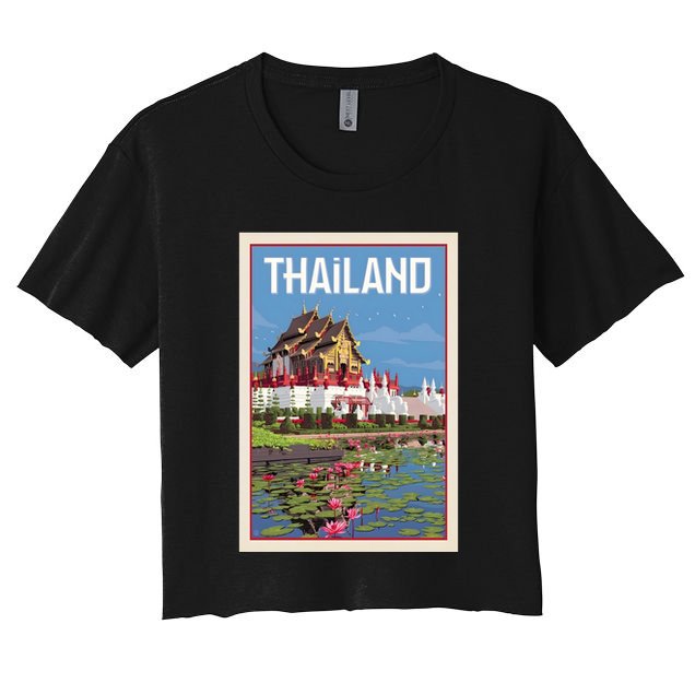 Thailand Vintage Travel Poster Crop Top