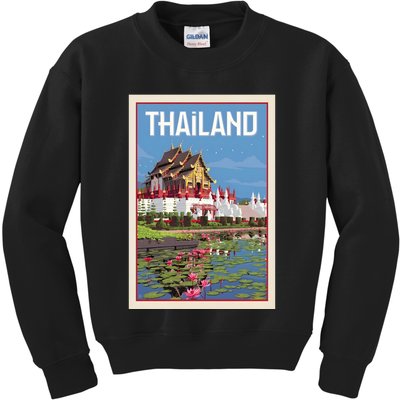 Thailand Vintage Travel Poster Kids Sweatshirt