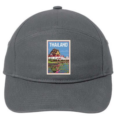 Thailand Vintage Travel Poster 7-Panel Snapback Hat