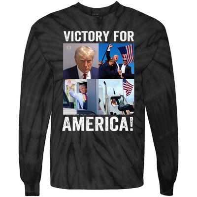 Trump Victory Trump Wins 2024 Election President Celebration Tie-Dye Long Sleeve Shirt