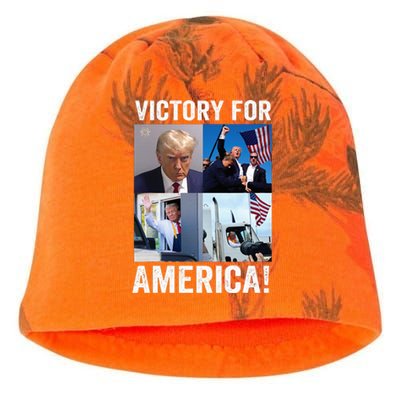 Trump Victory Trump Wins 2024 Election President Celebration Kati - Camo Knit Beanie