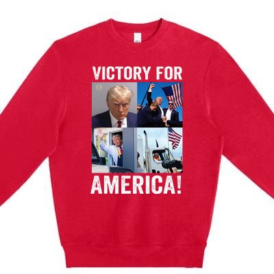 Trump Victory Trump Wins 2024 Election President Celebration Premium Crewneck Sweatshirt