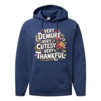 Thanksgiving Very Thankful Performance Fleece Hoodie