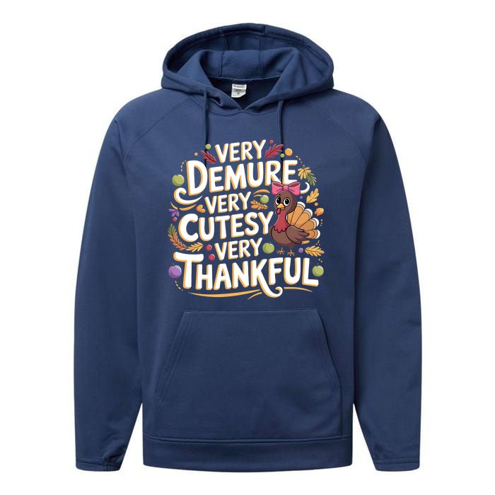 Thanksgiving Very Thankful Performance Fleece Hoodie