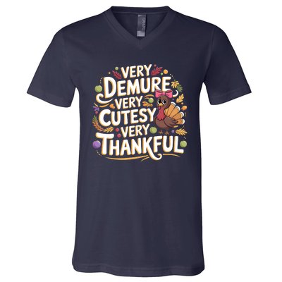 Thanksgiving Very Thankful V-Neck T-Shirt