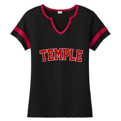 Temple Vintage Texas Sports Design Ladies Halftime Notch Neck Tee