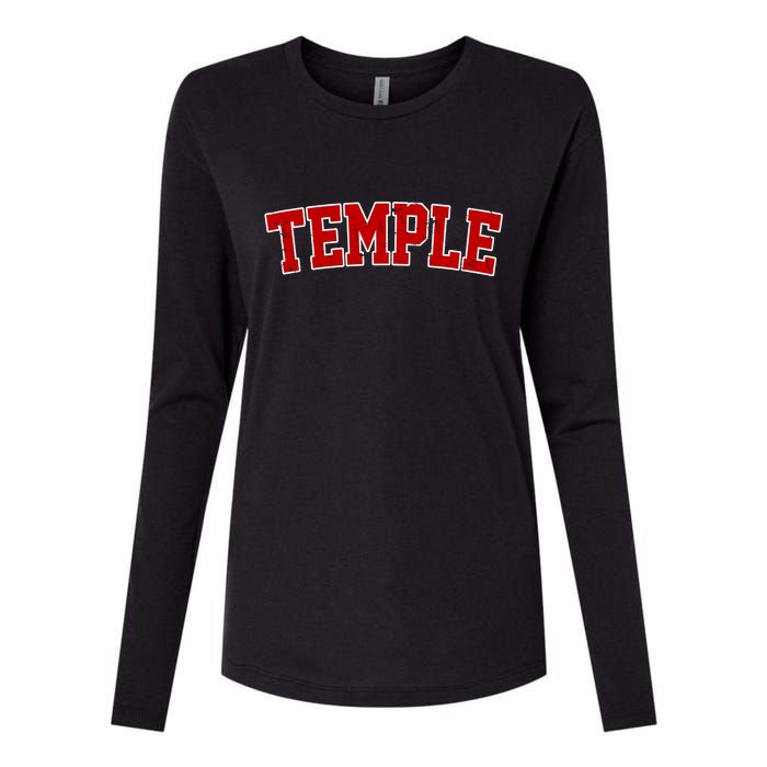 Temple Vintage Texas Sports Design Womens Cotton Relaxed Long Sleeve T-Shirt