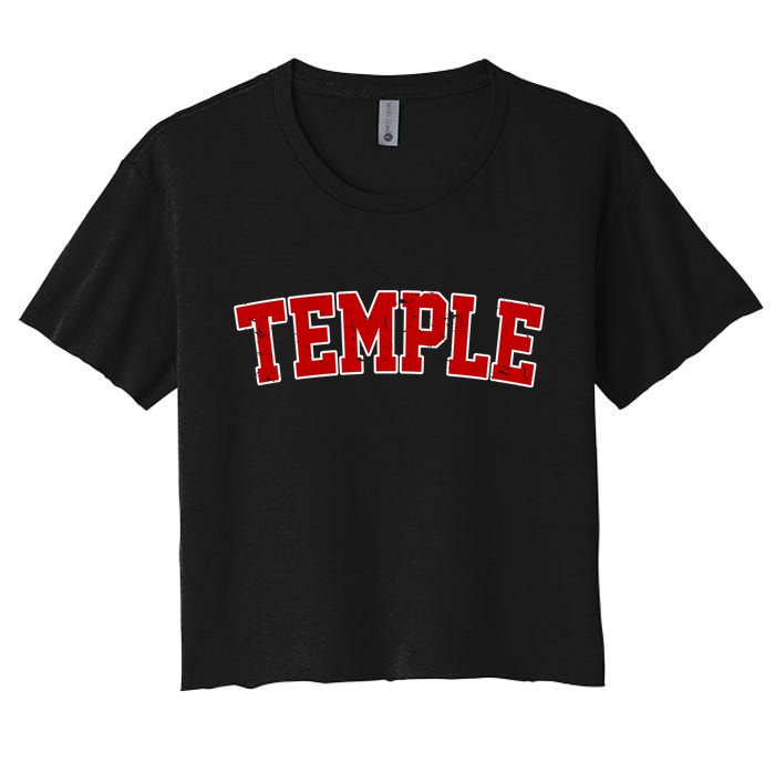 Temple Vintage Texas Sports Design Women's Crop Top Tee