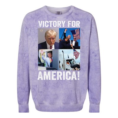 Trump Victory Trump Wins 2024 Election President Celebration Gift Colorblast Crewneck Sweatshirt