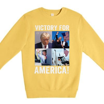 Trump Victory Trump Wins 2024 Election President Celebration Gift Premium Crewneck Sweatshirt