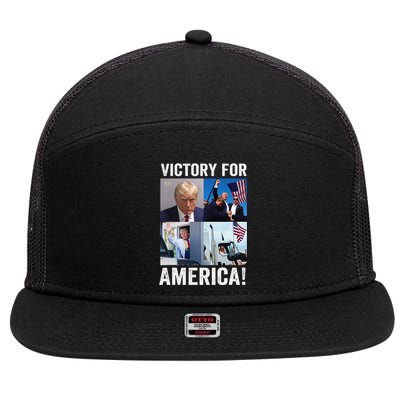 Trump Victory Trump Wins 2024 Election President Celebration Gift 7 Panel Mesh Trucker Snapback Hat