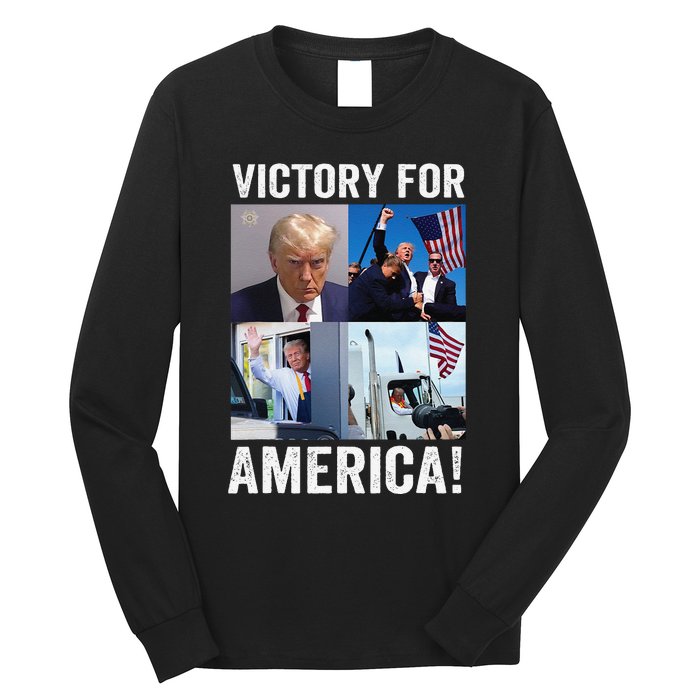 Trump Victory Trump Wins 2024 Election President Celebration Gift Long Sleeve Shirt