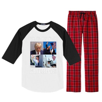 Trump Victory Trump Wins 2024 Election President Celebration Gift Raglan Sleeve Pajama Set