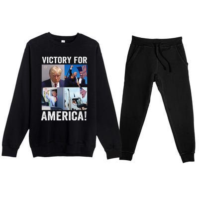 Trump Victory Trump Wins 2024 Election President Celebration Gift Premium Crewneck Sweatsuit Set