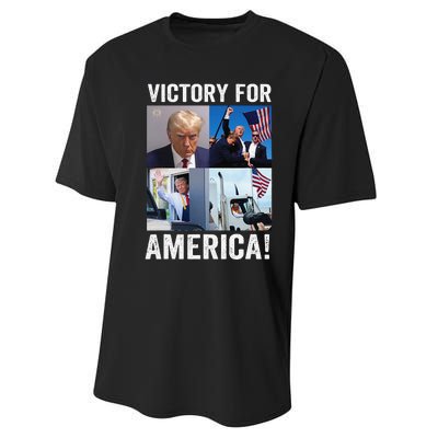 Trump Victory Trump Wins 2024 Election President Celebration Gift Performance Sprint T-Shirt