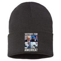 Trump Victory Trump Wins 2024 Election President Celebration Gift Sustainable Knit Beanie