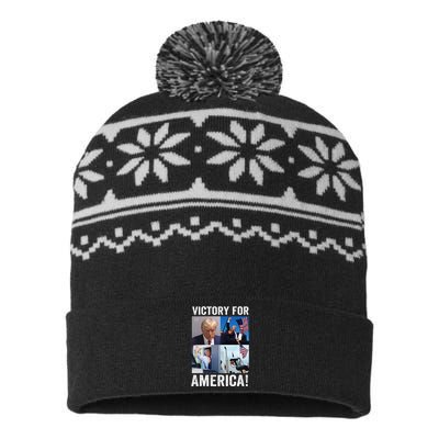 Trump Victory Trump Wins 2024 Election President Celebration Gift USA-Made Snowflake Beanie