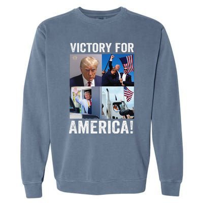 Trump Victory Trump Wins 2024 Election President Celebration Gift Garment-Dyed Sweatshirt