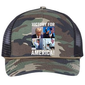 Trump Victory Trump Wins 2024 Election President Celebration Gift Retro Rope Trucker Hat Cap