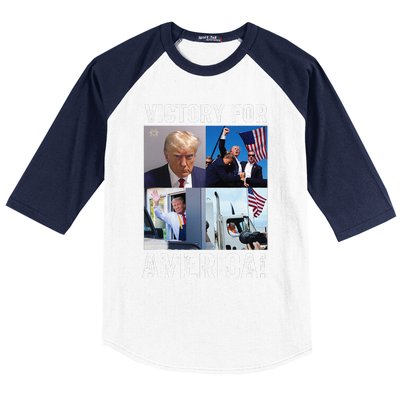 Trump Victory Trump Wins 2024 Election President Celebration Gift Baseball Sleeve Shirt