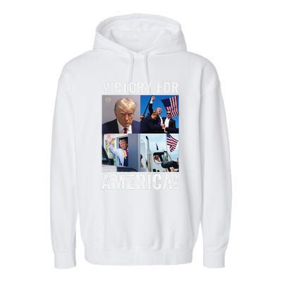 Trump Victory Trump Wins 2024 Election President Celebration Gift Garment-Dyed Fleece Hoodie