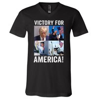 Trump Victory Trump Wins 2024 Election President Celebration V-Neck T-Shirt