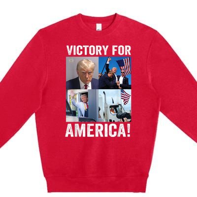 Trump Victory Trump Wins 2024 Election President Celebration Premium Crewneck Sweatshirt