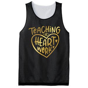 Teacher Valentine Teaching Is Heart Work Mesh Reversible Basketball Jersey Tank