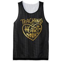 Teacher Valentine Teaching Is Heart Work Mesh Reversible Basketball Jersey Tank