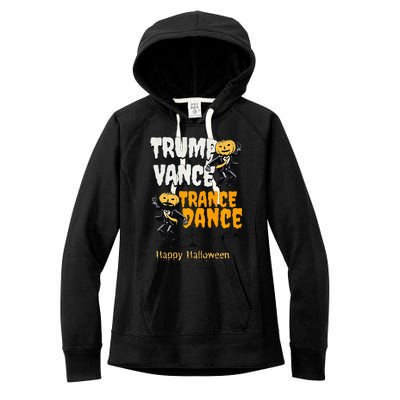 Trump Vance Trance Dance Happy Halloween Dancing Skeleton Premium Women's Fleece Hoodie