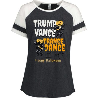 Trump Vance Trance Dance Happy Halloween Dancing Skeleton Premium Enza Ladies Jersey Colorblock Tee