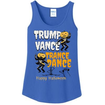 Trump Vance Trance Dance Happy Halloween Dancing Skeleton Premium Ladies Essential Tank