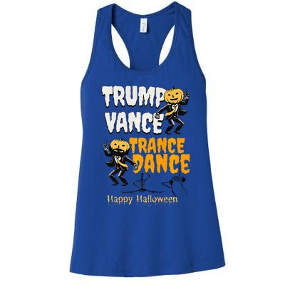 Trump Vance Trance Dance Happy Halloween Dancing Skeleton Premium Women's Racerback Tank