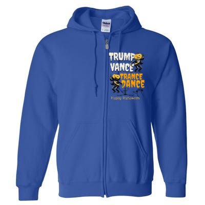 Trump Vance Trance Dance Happy Halloween Dancing Skeleton Premium Full Zip Hoodie