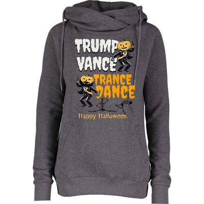 Trump Vance Trance Dance Happy Halloween Dancing Skeleton Premium Womens Funnel Neck Pullover Hood