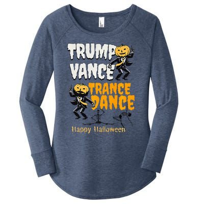 Trump Vance Trance Dance Happy Halloween Dancing Skeleton Premium Women's Perfect Tri Tunic Long Sleeve Shirt