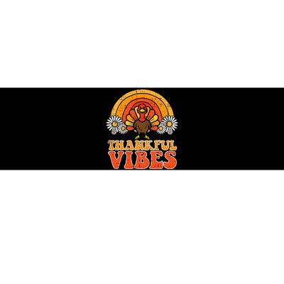 Thankful Vibes Turkey Rainbow Retro Thanksgiving Bumper Sticker