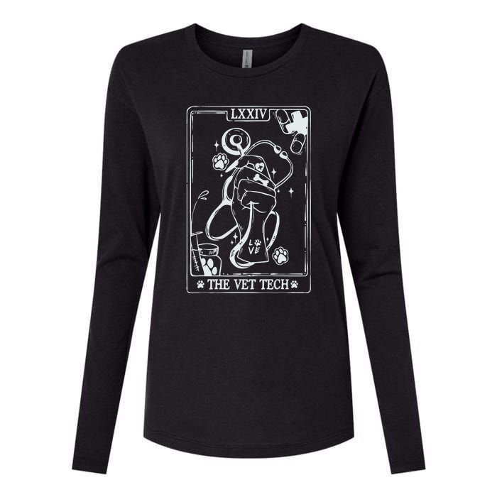 The Vet Tech Tarot Card Funny Veterinary Tech Womens Cotton Relaxed Long Sleeve T-Shirt