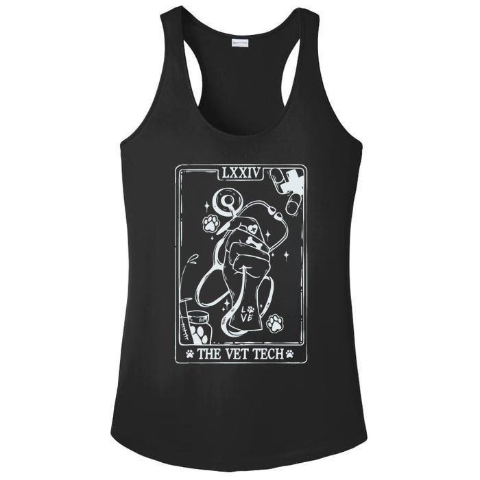 The Vet Tech Tarot Card Funny Veterinary Tech Ladies PosiCharge Competitor Racerback Tank