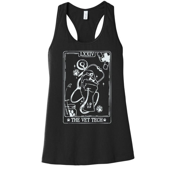 The Vet Tech Tarot Card Funny Veterinary Tech Women's Racerback Tank