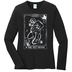 The Vet Tech Tarot Card Funny Veterinary Tech Ladies Long Sleeve Shirt