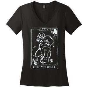 The Vet Tech Tarot Card Funny Veterinary Tech Women's V-Neck T-Shirt