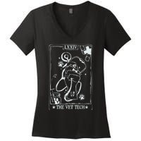 The Vet Tech Tarot Card Funny Veterinary Tech Women's V-Neck T-Shirt